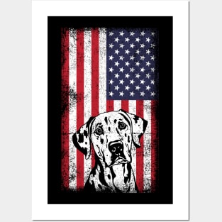 Vintage Dalmatian American Flag 4th Of July Posters and Art